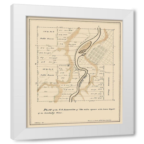 Two Miles Square Ohio - Williams 1817 White Modern Wood Framed Art Print by Williams