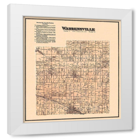 Warrensville Ohio Landowner - Titus 1876 White Modern Wood Framed Art Print by Titus