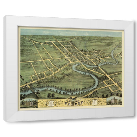 Warren Ohio - Stoner 1870 White Modern Wood Framed Art Print by Stoner