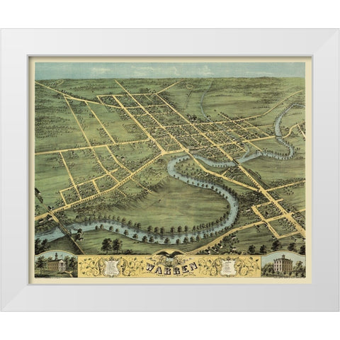 Warren Ohio - Stoner 1870 White Modern Wood Framed Art Print by Stoner