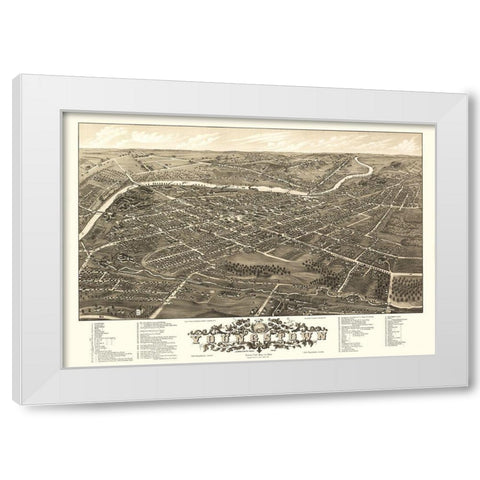 Youngstown Ohio - Stoner 1882 White Modern Wood Framed Art Print by Stoner