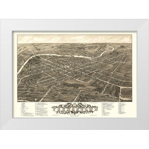 Youngstown Ohio - Stoner 1882 White Modern Wood Framed Art Print by Stoner