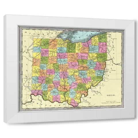 Ohio - Burr 1831 White Modern Wood Framed Art Print by Burr