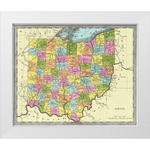Ohio - Burr 1831 White Modern Wood Framed Art Print by Burr