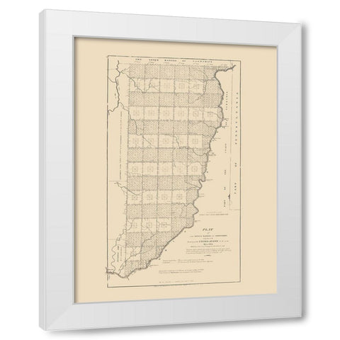 Ohio Territory - Hutchins 1814 White Modern Wood Framed Art Print by Hutchins