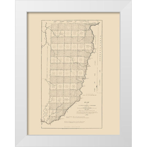 Ohio Territory - Hutchins 1814 White Modern Wood Framed Art Print by Hutchins