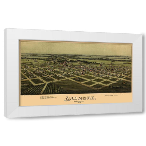 Ardmore Oklahoma - Fowler 1891 White Modern Wood Framed Art Print by Fowler