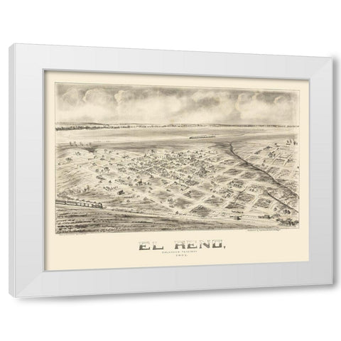 El Reno Oklahoma - Fowler 1891 White Modern Wood Framed Art Print by Fowler