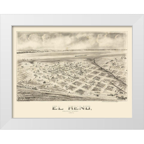 El Reno Oklahoma - Fowler 1891 White Modern Wood Framed Art Print by Fowler