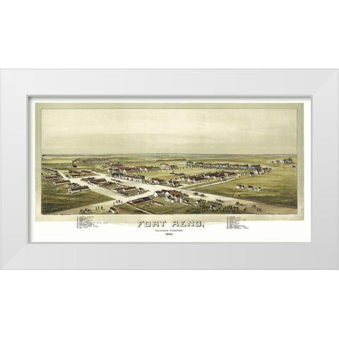 Fort Reno Oklahoma - Fowler 1891 White Modern Wood Framed Art Print by Fowler