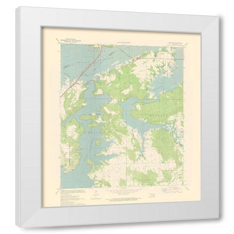 Longtown Oklahoma Quad - USGS 1971 White Modern Wood Framed Art Print by USGS