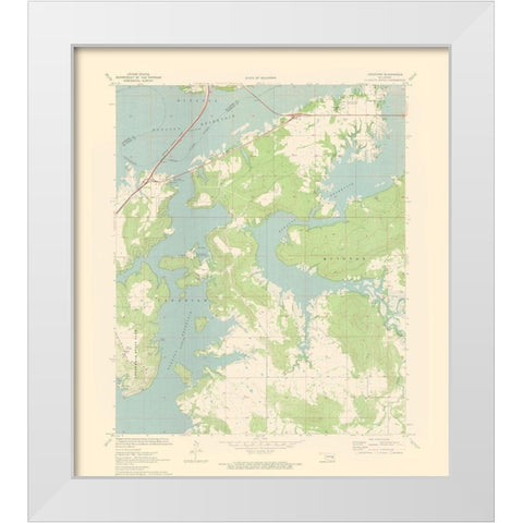 Longtown Oklahoma Quad - USGS 1971 White Modern Wood Framed Art Print by USGS