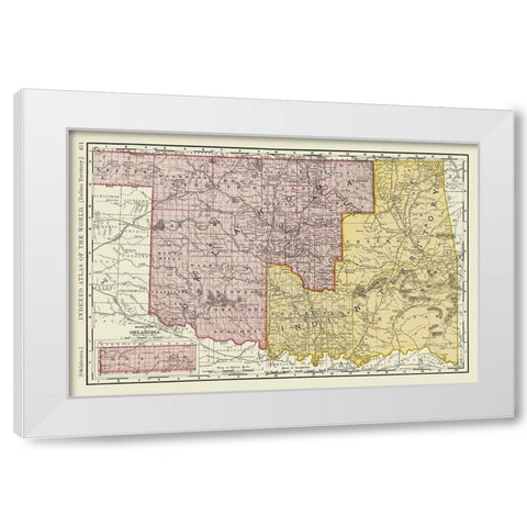 Oklahoma Indian Territory - Rand McNally 1897 White Modern Wood Framed Art Print by Rand McNally
