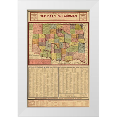 Oklahoma Indian Territory - Geographical Pub 1905 White Modern Wood Framed Art Print by Geographical Pub