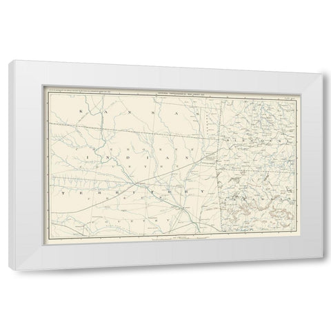 Oklahoma Indian Territory and Surrounding States White Modern Wood Framed Art Print by Bien