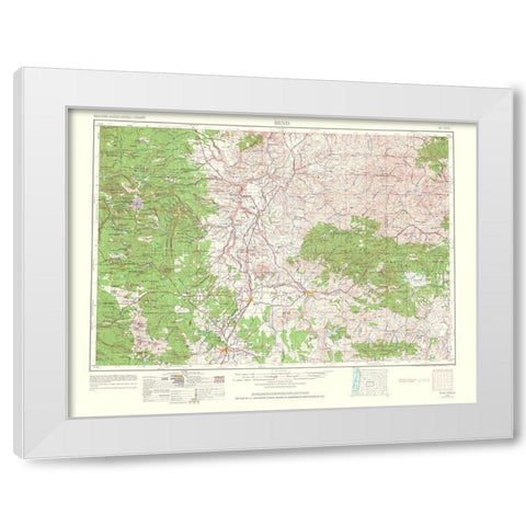 Bend Oregon Quad - USGS 1964 White Modern Wood Framed Art Print by USGS