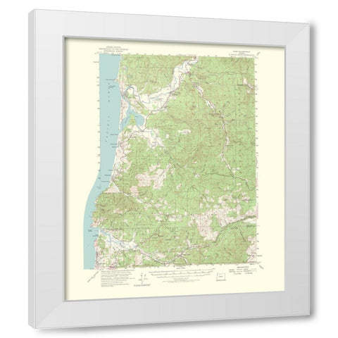 Hebo Oregon Quad - USGS 1965 White Modern Wood Framed Art Print by USGS