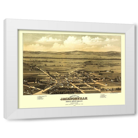 Jacksonville Oregon - Walpole 1883 White Modern Wood Framed Art Print by Walpole