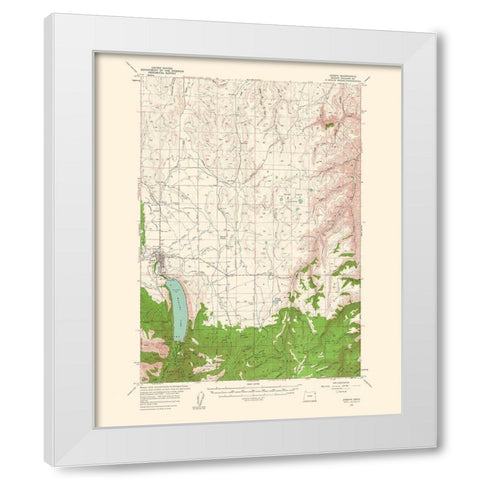 Joseph Oregon Quad - USGS 1963 White Modern Wood Framed Art Print by USGS
