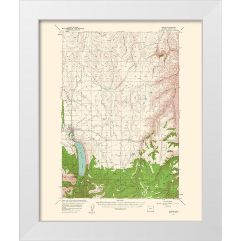 Joseph Oregon Quad - USGS 1963 White Modern Wood Framed Art Print by USGS
