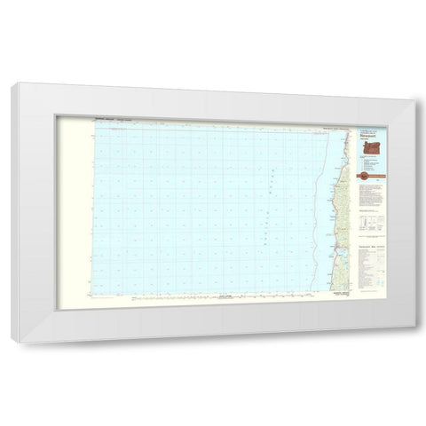 Newport Oregon Quad - USGS 1981 White Modern Wood Framed Art Print by USGS