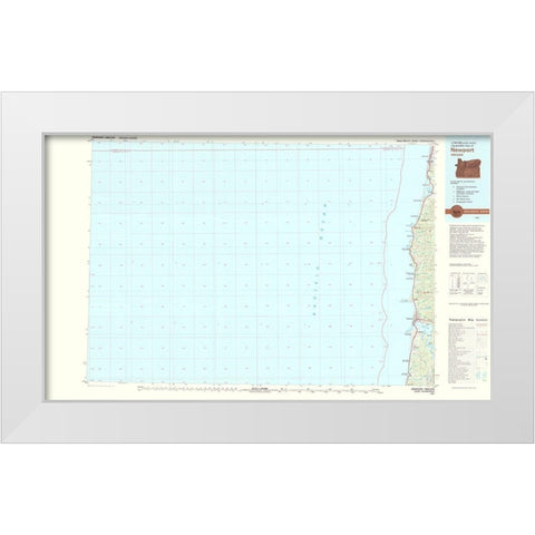 Newport Oregon Quad - USGS 1981 White Modern Wood Framed Art Print by USGS