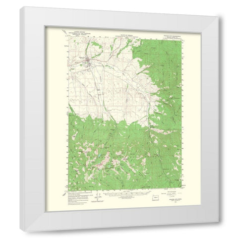 Prairie City Oregon Quad - USGS 1968 White Modern Wood Framed Art Print by USGS