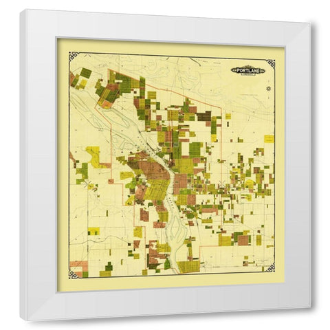 Portland Oregon - Crocker 1901 White Modern Wood Framed Art Print by Crocker