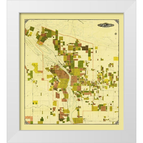 Portland Oregon - Crocker 1901 White Modern Wood Framed Art Print by Crocker