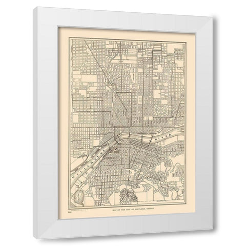 Portland Oregon - Reynold 1921 White Modern Wood Framed Art Print by Reynold
