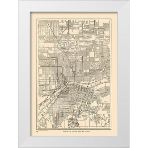 Portland Oregon - Reynold 1921 White Modern Wood Framed Art Print by Reynold