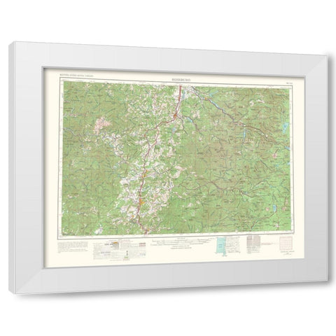 Roseburg Oregon Quad - USGS 1967 White Modern Wood Framed Art Print by USGS