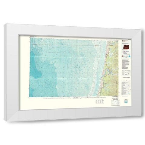 Reedsport Oregon Quad - USGS 1980 White Modern Wood Framed Art Print by USGS