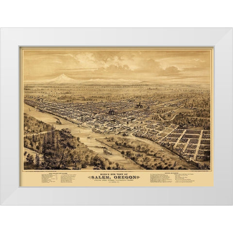 Salem Oregon - Smith 1876 White Modern Wood Framed Art Print by Smith