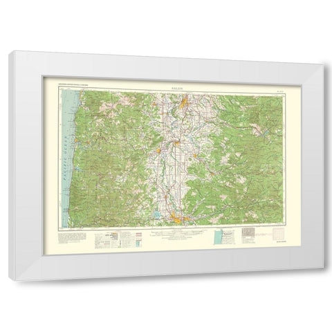 Salem Oregon Quad - USGS 1963 White Modern Wood Framed Art Print by USGS