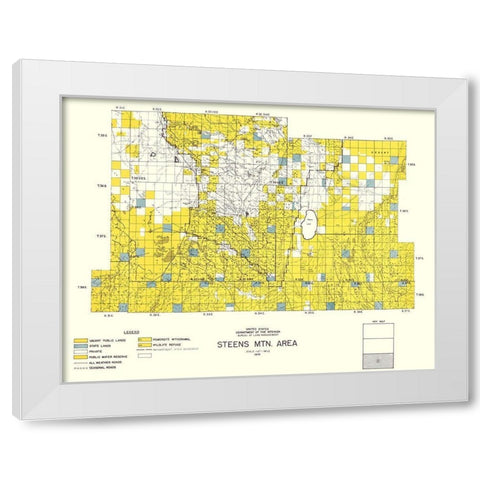 Steens Mountain Southern Oregon - DOI 1970 White Modern Wood Framed Art Print by DOI