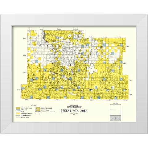 Steens Mountain Southern Oregon - DOI 1970 White Modern Wood Framed Art Print by DOI