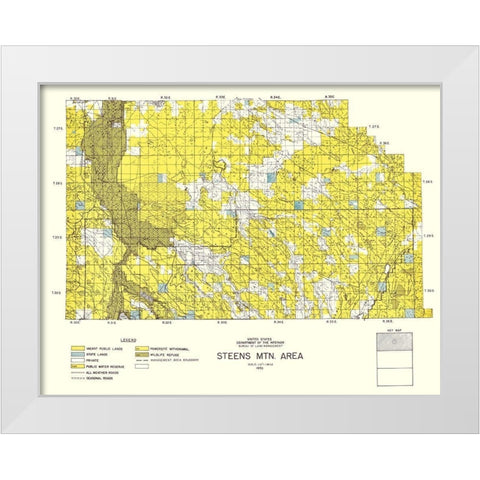 Steens Mountain North Oregon - DOI 1970 White Modern Wood Framed Art Print by DOI