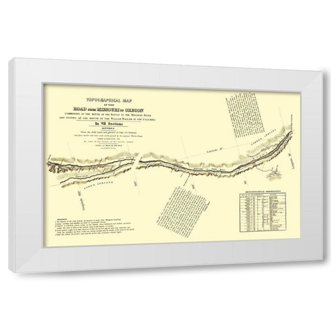 Oregon Trail Nebraska 2 of 7 - Fremont 1846 White Modern Wood Framed Art Print by Fremont