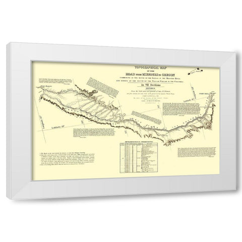 Oregon Trail Idaho 6 of 7 - Fremont 1846 White Modern Wood Framed Art Print by Fremont