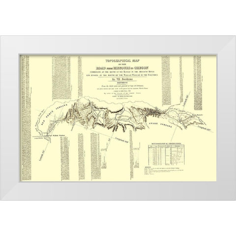 Oregon Trail Idaho 7 of 7 - Fremont 1846 White Modern Wood Framed Art Print by Fremont