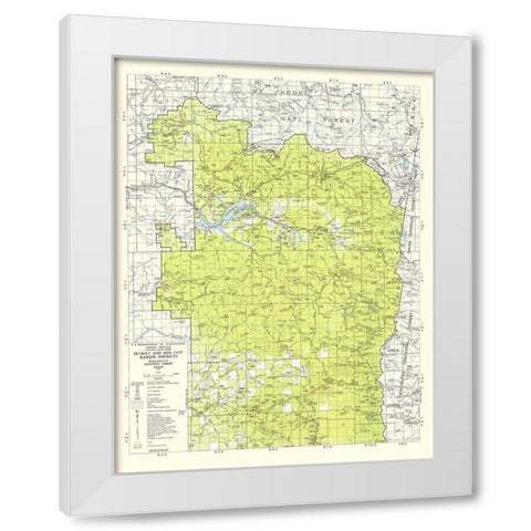 Willamette National Forest Oregon - USDA 1964 White Modern Wood Framed Art Print by USDA