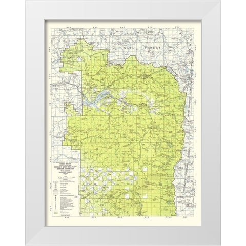 Willamette National Forest Oregon - USDA 1964 White Modern Wood Framed Art Print by USDA
