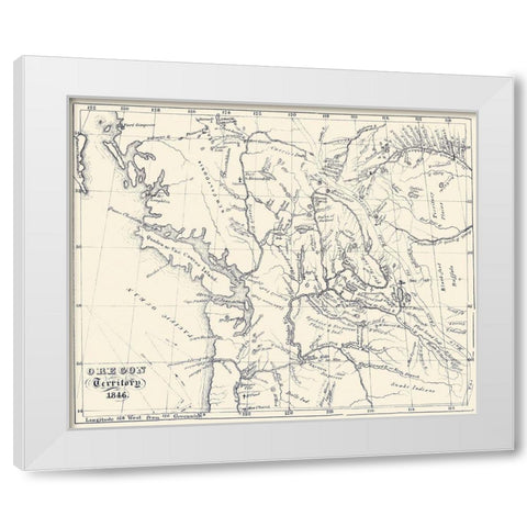 Oregon Territory - 1846 White Modern Wood Framed Art Print by Unknown