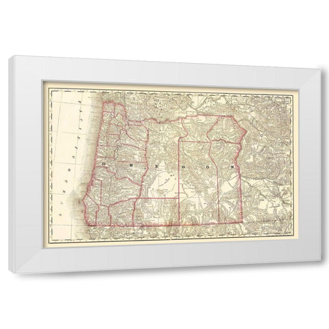 Oregon - 1879 White Modern Wood Framed Art Print by Unknown