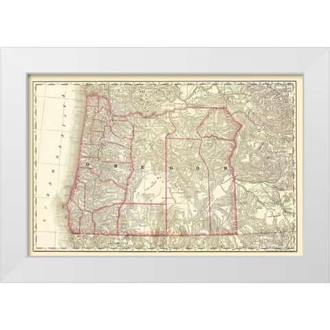 Oregon - 1879 White Modern Wood Framed Art Print by Unknown