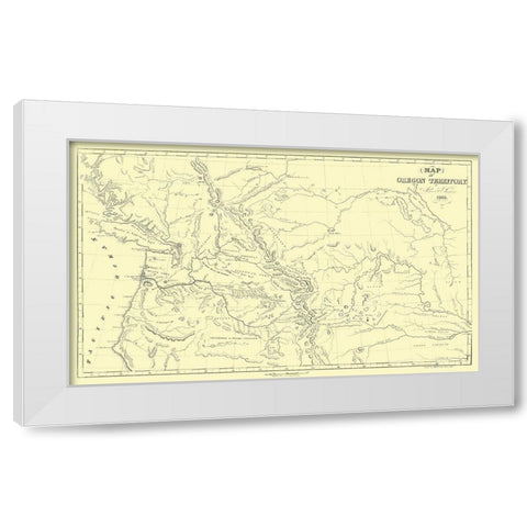 Oregon Territory - Parker 1838 White Modern Wood Framed Art Print by Parker
