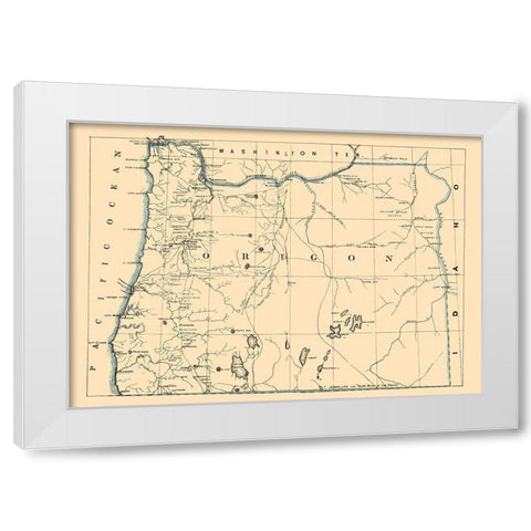 Oregon - Holdredge 1866 White Modern Wood Framed Art Print by Holdredge