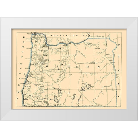 Oregon - Holdredge 1866 White Modern Wood Framed Art Print by Holdredge
