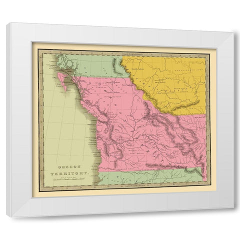 Oregon Territory - Battleboro 1840 White Modern Wood Framed Art Print by Battleboro